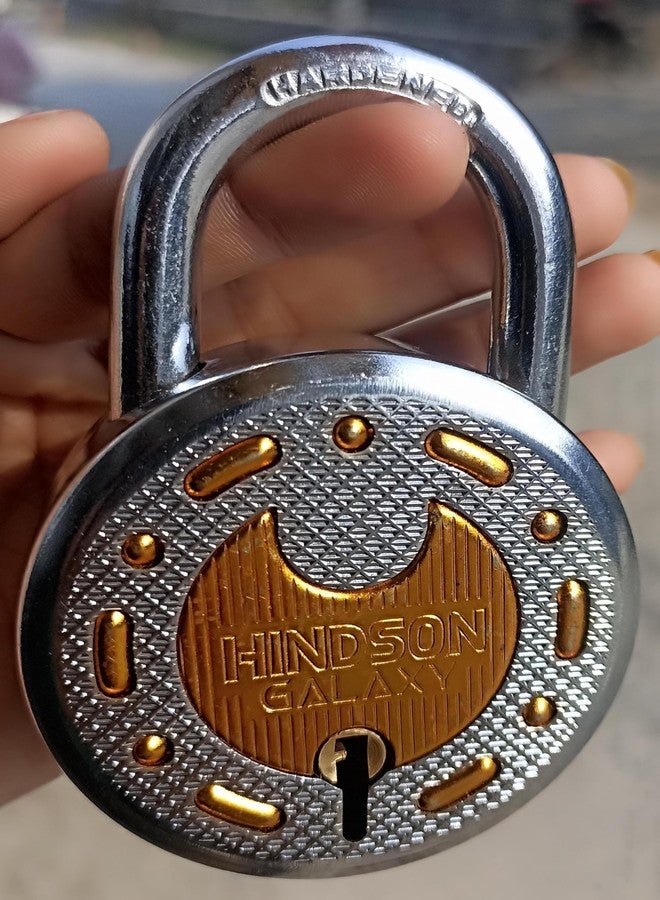 Hindson Galaxy 65mm Brass Round Lock - Steel Double Locking, 8 Lever with 3 Keys for Main Door, Gate, Shop, shutters and Warehouse (Original Picture) - Image 4